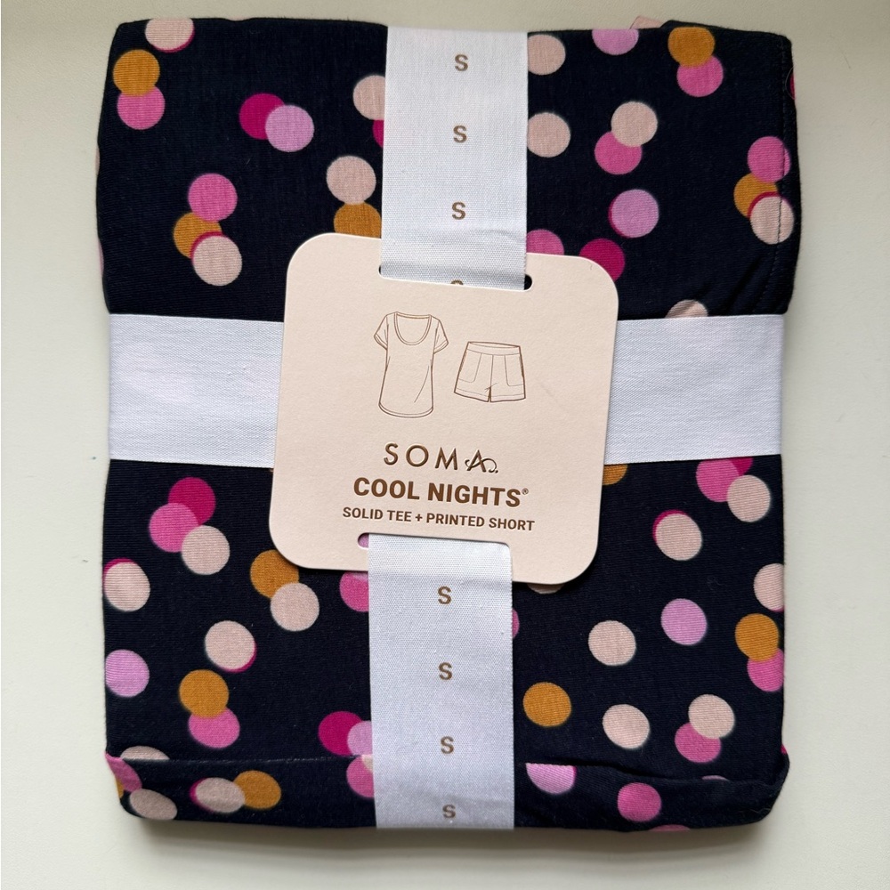 Soma Cool Nights Navy and Polka Dot Set - Picture 2 of 4